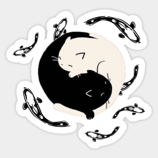 Yin Yang Kittens Sticker